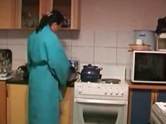 Grey crumpet Fucks Torrid Housewife's In Demolish affect Kitchen